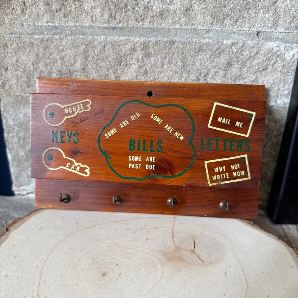 Rustic Wooden Key and Mail Organizer